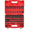 VEVOR Impact Socket Set 3/8″ Drive, 64-Piece Standard SAE (5/16 to 1 inch) & Metric (6 to 24 mm) Size, Deep & Shallow, 6 Point, CR-V, Ratchet Handle, Extension Bars, Universal Joint, Adapters(3/8″ 64 PCS)