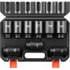 VEVOR Impact Socket Set 3/8″ Drive, 64-Piece Standard SAE (5/16 to 1 inch) & Metric (6 to 24 mm) Size, Deep & Shallow, 6 Point, CR-V, Ratchet Handle, Extension Bars, Universal Joint, Adapters(1/2″ 9PCS CR-MO)