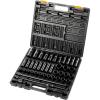 VEVOR Impact Socket Set 3/8″ Drive, 64-Piece Standard SAE (5/16 to 1 inch) & Metric (6 to 24 mm) Size, Deep & Shallow, 6 Point, CR-V, Ratchet Handle, Extension Bars, Universal Joint, Adapters(1/2″ 43PCS)
