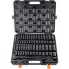 VEVOR Impact Socket Set 3/8″ Drive, 64-Piece Standard SAE (5/16 to 1 inch) & Metric (6 to 24 mm) Size, Deep & Shallow, 6 Point, CR-V, Ratchet Handle, Extension Bars, Universal Joint, Adapters(1/2″ 65PCS)