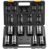 VEVOR Impact Socket Set 3/8″ Drive, 64-Piece Standard SAE (5/16 to 1 inch) & Metric (6 to 24 mm) Size, Deep & Shallow, 6 Point, CR-V, Ratchet Handle, Extension Bars, Universal Joint, Adapters(1″ 8PCS CR-MO)