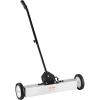 VEVOR Magnetic Pick Up Sweeper 17-inch Heavy Duty Magnet Pickup Lawn Sweeper Roofing Tools, 10 Lbs Yard Magnet with Telescoping Holder and Wheels to Pick Up Nails Magnetic Sweeper for Construction(24 Inch（50LBS))