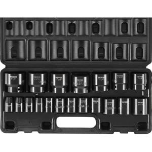 VEVOR 1/2″ Drive Impact Socket Set, 13 Piece Deep Socket Set Metric 10-24mm, 6 Point CR-V Alloy Steel for Auto Repair, Easy-to-Read Size Markings, Rugged Construction, Includes Storage Case(1/2″ 19PCS)