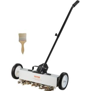 VEVOR 55Lbs Rolling Magnetic Sweeper with Wheels, 36-inch Large Magnet Pickup Lawn Sweeper with Telescoping Handle, Push-Type Magnetic Pick Up Sweeper, Easy Cleanup of Workshop Yard Garage(18 Inch)