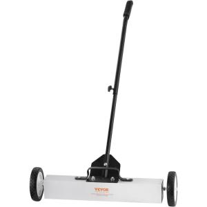 VEVOR 55Lbs Rolling Magnetic Sweeper with Wheels, 36-inch Large Magnet Pickup Lawn Sweeper with Telescoping Handle, Push-Type Magnetic Pick Up Sweeper, Easy Cleanup of Workshop Yard Garage(24 inch)