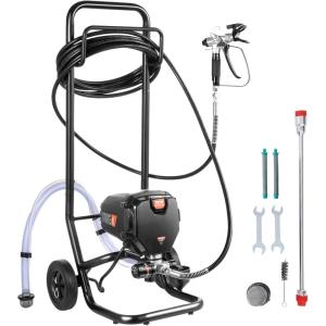 VEVOR 750W Stand Airless Paint Sprayer, 3000PSI High Efficiency Electric Airless Sprayer, Fine and Even Painting Effect, Handheld Paint Sprayers for Home Interior and Exterior Furniture and Fences(750W Wheeled-Airless Paint Sprayer)