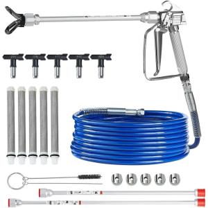 VEVOR 750W Stand Airless Paint Sprayer, 3000PSI High Efficiency Electric Airless Sprayer, Fine and Even Painting Effect, Handheld Paint Sprayers for Home Interior and Exterior Furniture and Fences(Airless Paint Spray Gun and Hose Kit)