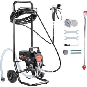 VEVOR 950W Stand Airless Paint Sprayer, 3000PSI High Efficiency Electric Airless Sprayer, Handheld Paint Sprayers for Home Interior and Exterior Furniture and Fences, Fine and Even Painting Effect(950W Wheeled-Airless Paint Sprayer)