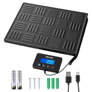 VEVOR Digital Shipping Scale, 440 lbs x 1.7 oz. Heavy Duty Postal Scale with Timer, Tare Function, HD LCD Screen Portable Package Scale for Luggage, Home, Post Office, AC/DC Powered, FCC Listed(660Lbs)