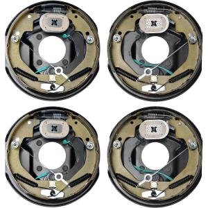 VEVOR Electric Trailer Brake Assembly, 10″ x 2-1/4″, 1 Pair Self-Adjusting Electric Brakes Kit for 3500 lbs Axle, 4-Hole Mounting, Backing Plates for Brake System Part Replacement (1 Right + 1 Left)(2 Pair Brakes)