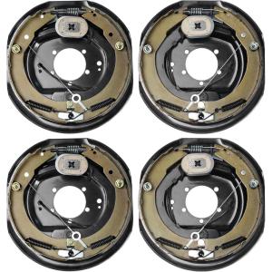 VEVOR Electric Trailer Brake Assembly, 12″ x 2″, 1 Pair Self-Adjusting Electric Brakes Kit for 7000 lbs Axle, 5-Hole Mounting, Backing Plates for Braking System Part Replacement (1 Right + 1 Left)(2 Pairs Brakes)