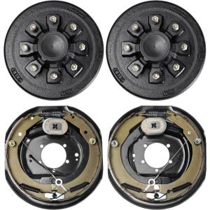 VEVOR Electric Trailer Brake Assembly, 12″ x 2″, 1 Pair Self-Adjusting Electric Brakes Kit for 7000 lbs Axle, 5-Hole Mounting, Backing Plates for Braking System Part Replacement (1 Right + 1 Left)(2 Brakes & 2 Brake Drums)