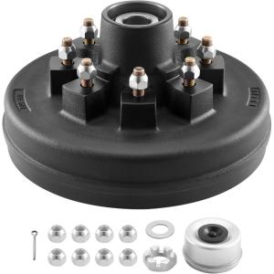 VEVOR Electric Trailer Brake Assembly, 12″ x 2″, 1 Pair Self-Adjusting Electric Brakes Kit for 7000 lbs Axle, 5-Hole Mounting, Backing Plates for Braking System Part Replacement (1 Right + 1 Left)(1 Brake Drums)
