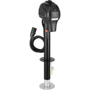 VEVOR Electric Trailer Jack, 3500 lbs, Heavy Duty RV Electric Power Tongue Jack with 7-pin Connector, Manual Crank Handle & Weatherproof Jack Cover, 9.5″-27.5″ Lift, for Trailers, Campers & RVs, Black