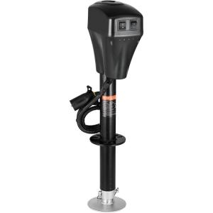 VEVOR Electric Trailer Jack, 5000 lbs, Heavy Duty RV Electric Power Tongue Jack with 7-pin Connector, Manual Crank Handle & Weatherproof Jack Cover, 10″-28.3″ Lift, for Trailers, Campers & RVs, Black