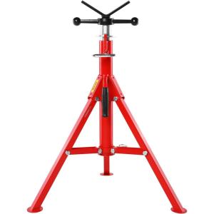 VEVOR Heavy-Duty Pipe Stand Adjustable Folding Pipe Jack Stand | Sturdy Construction 2500 lbs Load Capacity | Ideal for Welding, Automotive, and Construction Projects