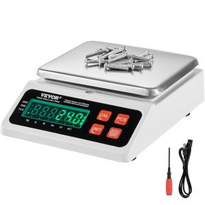 VEVOR Industrial Counting Scale, 10 kg x 0.1 g, Digital Scale for Parts and Coins, g/kg/lb/oz/ct Units, Electronic Gram Scale Inventory Counting Scale Kitchen Jewelry Counting Scale with LED Screen(10KG)