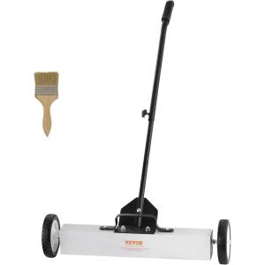 VEVOR Magnetic Pick Up Sweeper 17-inch Heavy Duty Magnet Pickup Lawn Sweeper Roofing Tools, 10 Lbs Yard Magnet with Telescoping Holder and Wheels to Pick Up Nails Magnetic Sweeper for Construction(24 Inch)