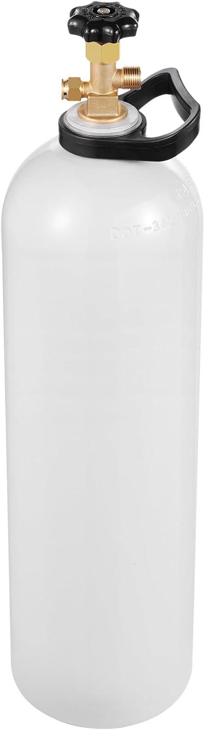 image:imageVEVOR CO2 Tank 10 lbs New Aluminum Alloy Cylinder CO2 Air Tank with Light Spray Coating CGA320 Valve Handle amp Adjustable Pressure DOT Approved Cylinder for Draft Beer Dispensing15 lbs