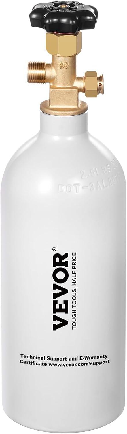 image:imageVEVOR CO2 Tank 10 lbs New Aluminum Alloy Cylinder CO2 Air Tank with Light Spray Coating CGA320 Valve Handle amp Adjustable Pressure DOT Approved Cylinder for Draft Beer Dispensing25 lbs