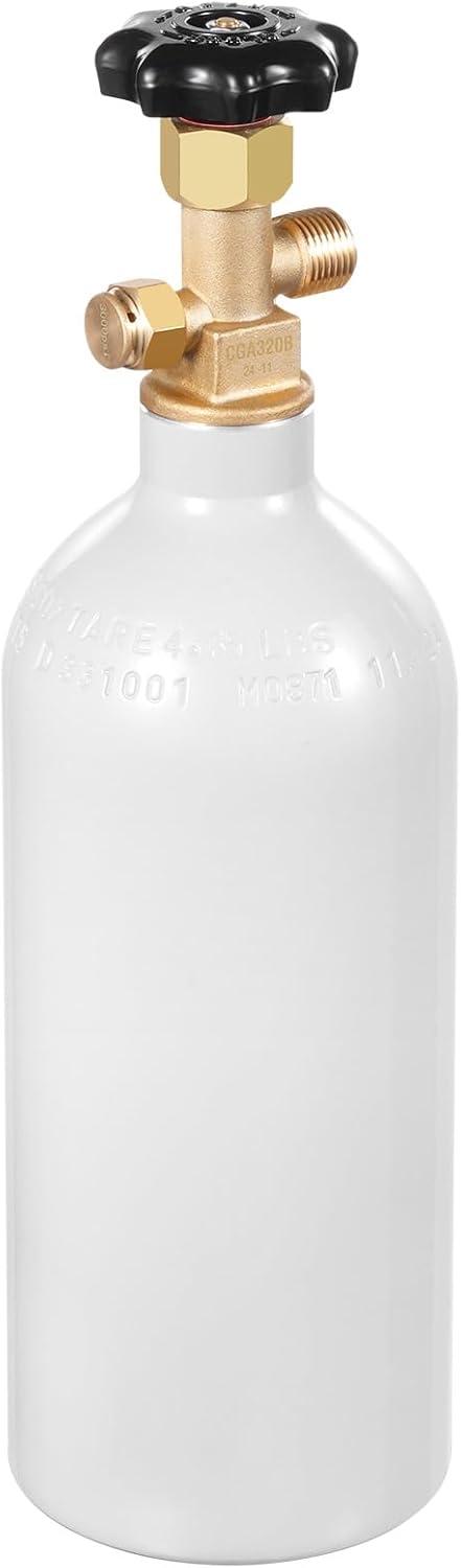 image:imageVEVOR CO2 Tank 10 lbs New Aluminum Alloy Cylinder CO2 Air Tank with Light Spray Coating CGA320 Valve Handle amp Adjustable Pressure DOT Approved Cylinder for Draft Beer Dispensing25 lbs