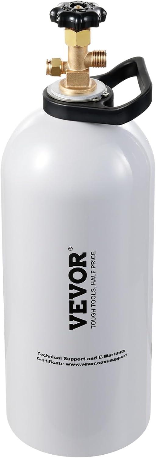 image:imageVEVOR CO2 Tank 10 lbs New Aluminum Alloy Cylinder CO2 Air Tank with Light Spray Coating CGA320 Valve Handle amp Adjustable Pressure DOT Approved Cylinder for Draft Beer Dispensing10 lbs