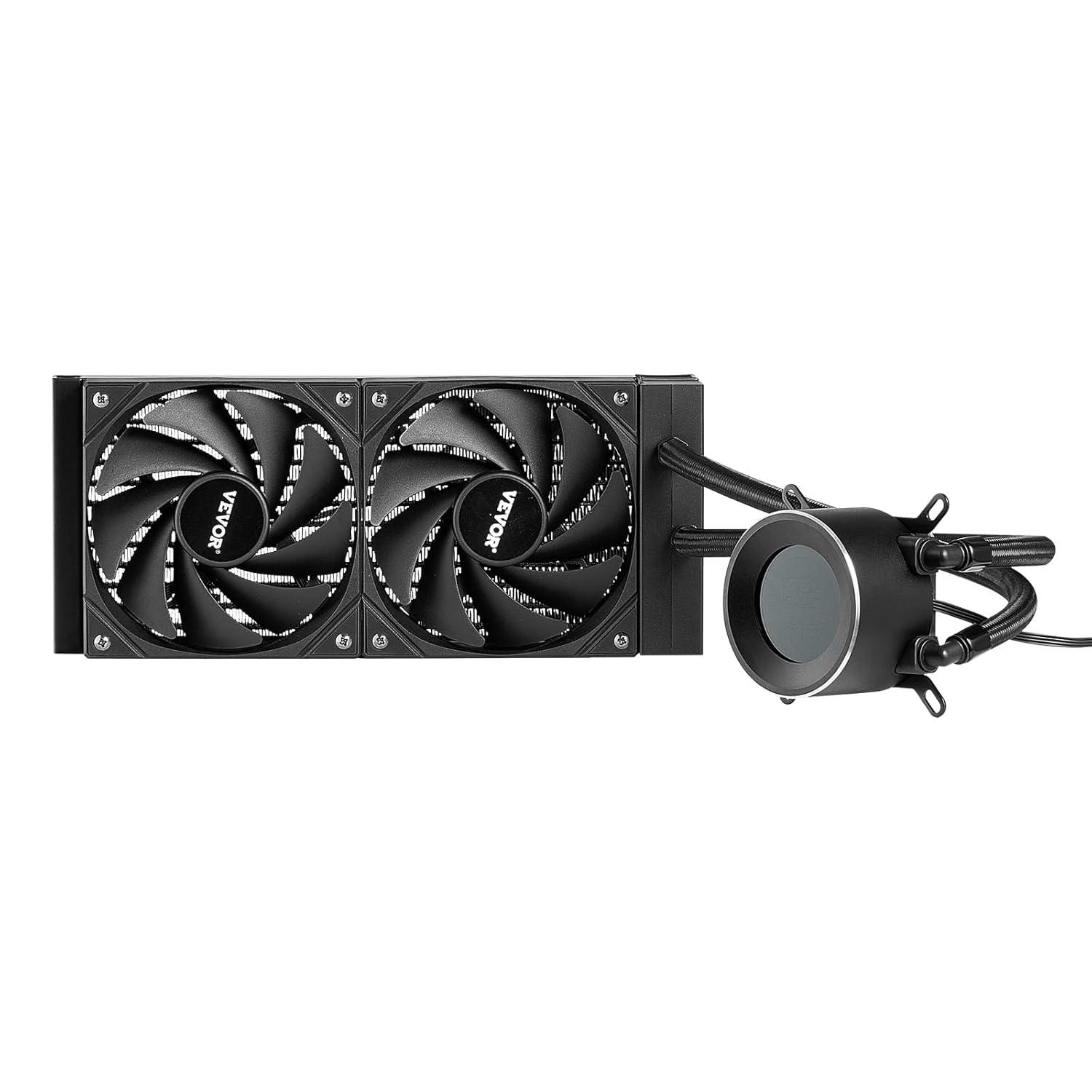 image:imageVEVOR CPU Liquid Cooler AIO CPU Water Cooler 360mm PWM Fans amp Pump Freestyle Images GIFS MP4 or Speed in 21 LCD Display Fits Intel 115X1366201117001200 AMD AM4AM5240 mm PWM Fans