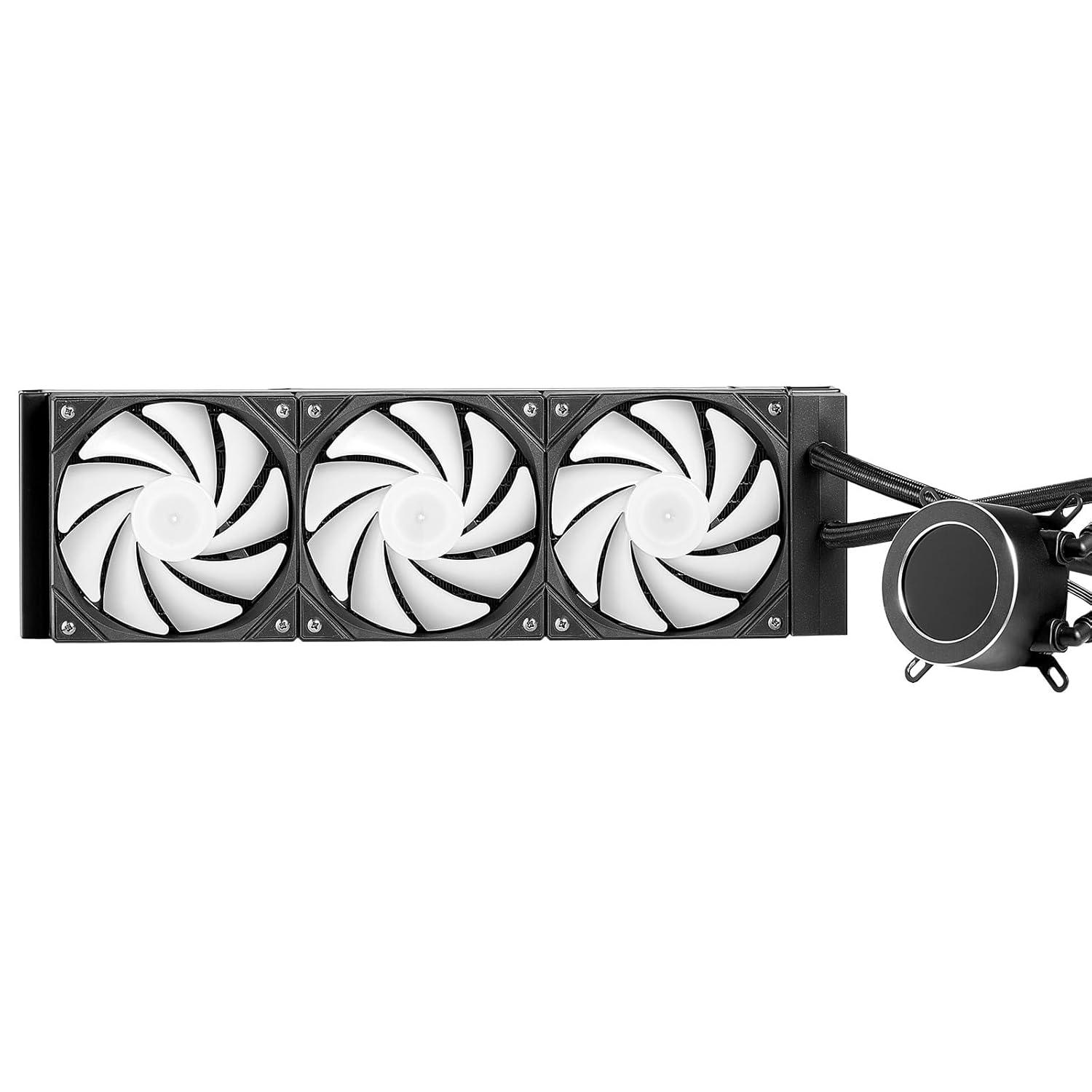 image:imageVEVOR CPU Liquid Cooler AIO CPU Water Cooler 360mm PWM Fans amp Pump Freestyle Images GIFS MP4 or Speed in 21 LCD Display Fits Intel 115X1366201117001200 AMD AM4AM5360 mm PWM Fans ARGB Light