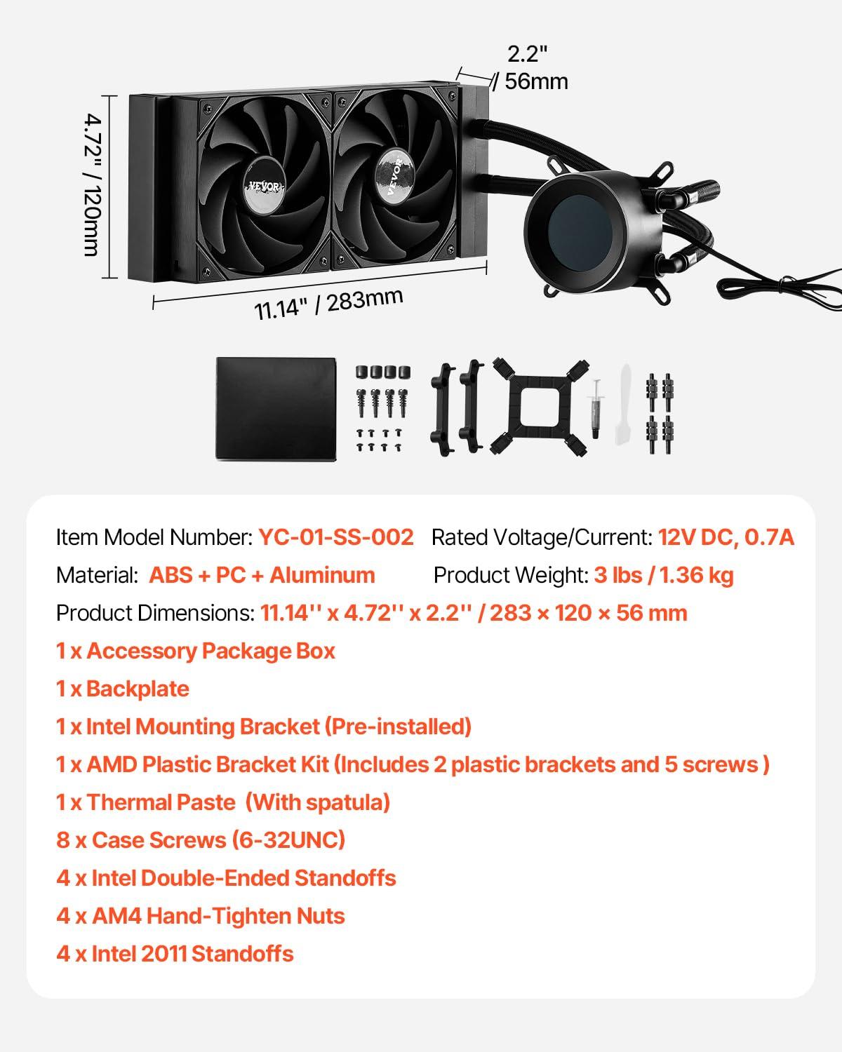 image:imageVEVOR CPU Liquid Cooler AIO CPU Water Cooler 360mm PWM Fans amp Pump Freestyle Images GIFS MP4 or Speed in 21 LCD Display Fits Intel 115X1366201117001200 AMD AM4AM5240 mm PWM Fans
