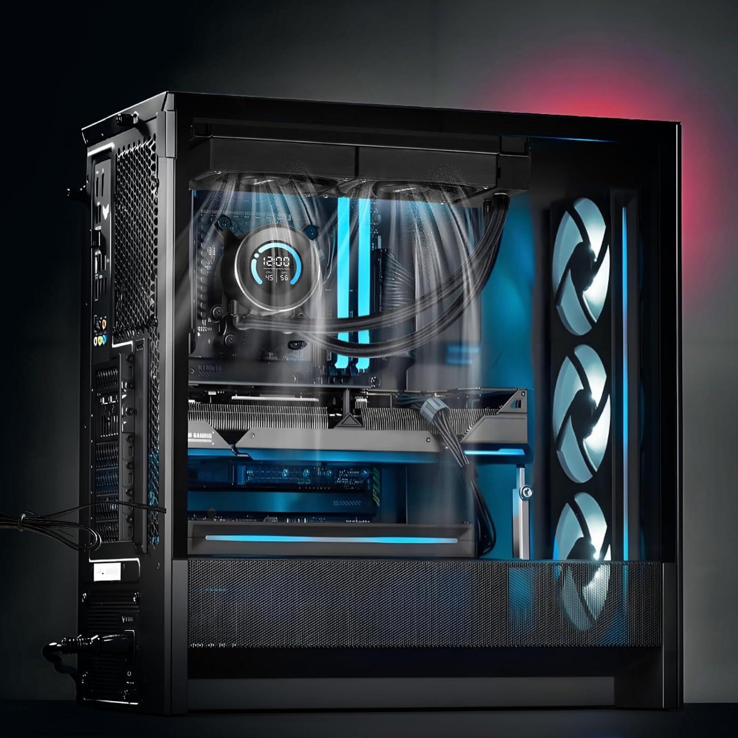 image:imageVEVOR CPU Liquid Cooler AIO CPU Water Cooler 360mm PWM Fans amp Pump Freestyle Images GIFS MP4 or Speed in 21 LCD Display Fits Intel 115X1366201117001200 AMD AM4AM5240 mm PWM Fans
