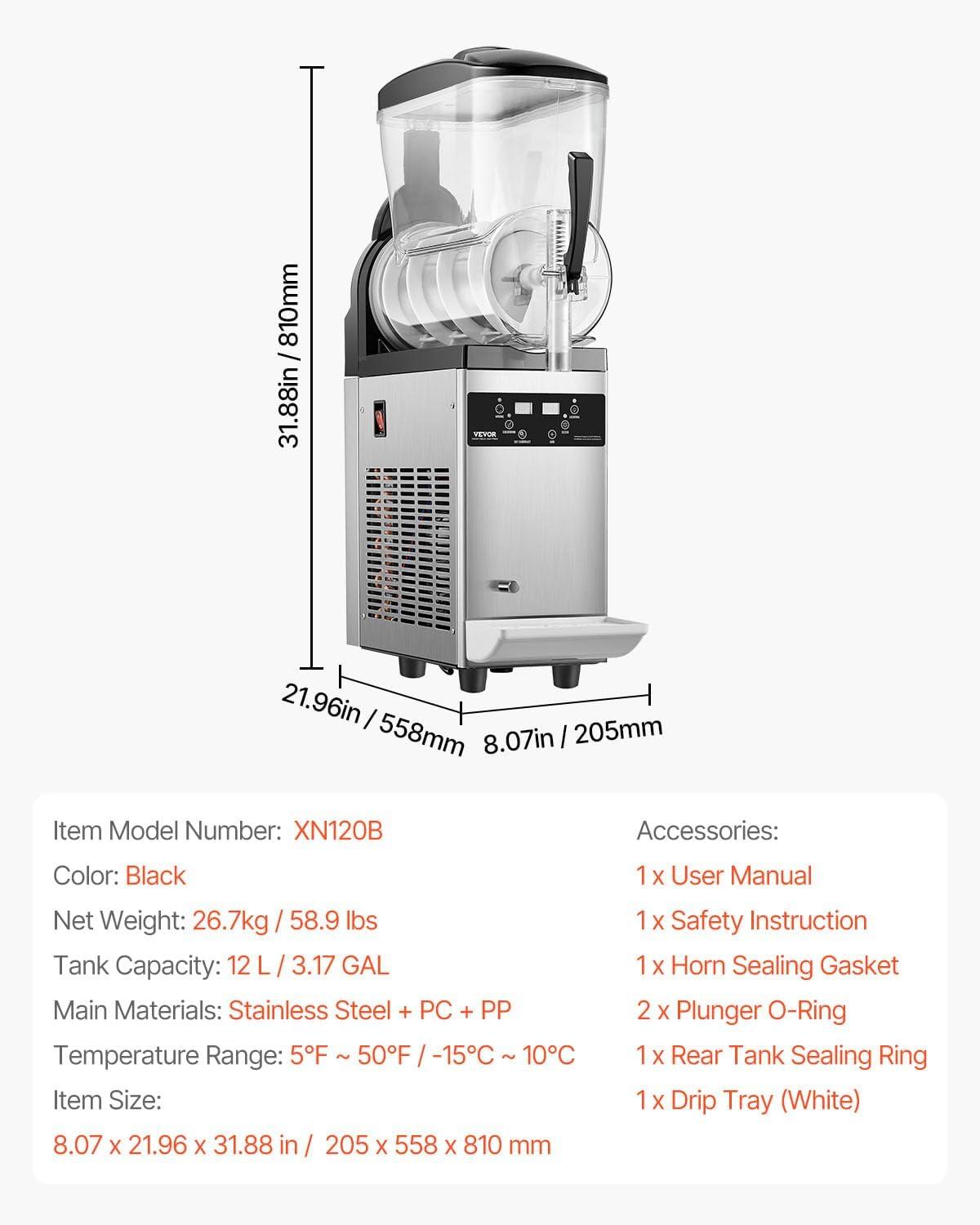 image:imageVEVOR Commercial Slushy Machine 12Lx3 Triple Tank Frozen Drink Machine 144 Cups Stainless Steel Margarita Smoothie Frozen Drink Maker Slushie Maker for Home Party Restaurants Cafe Bars12L