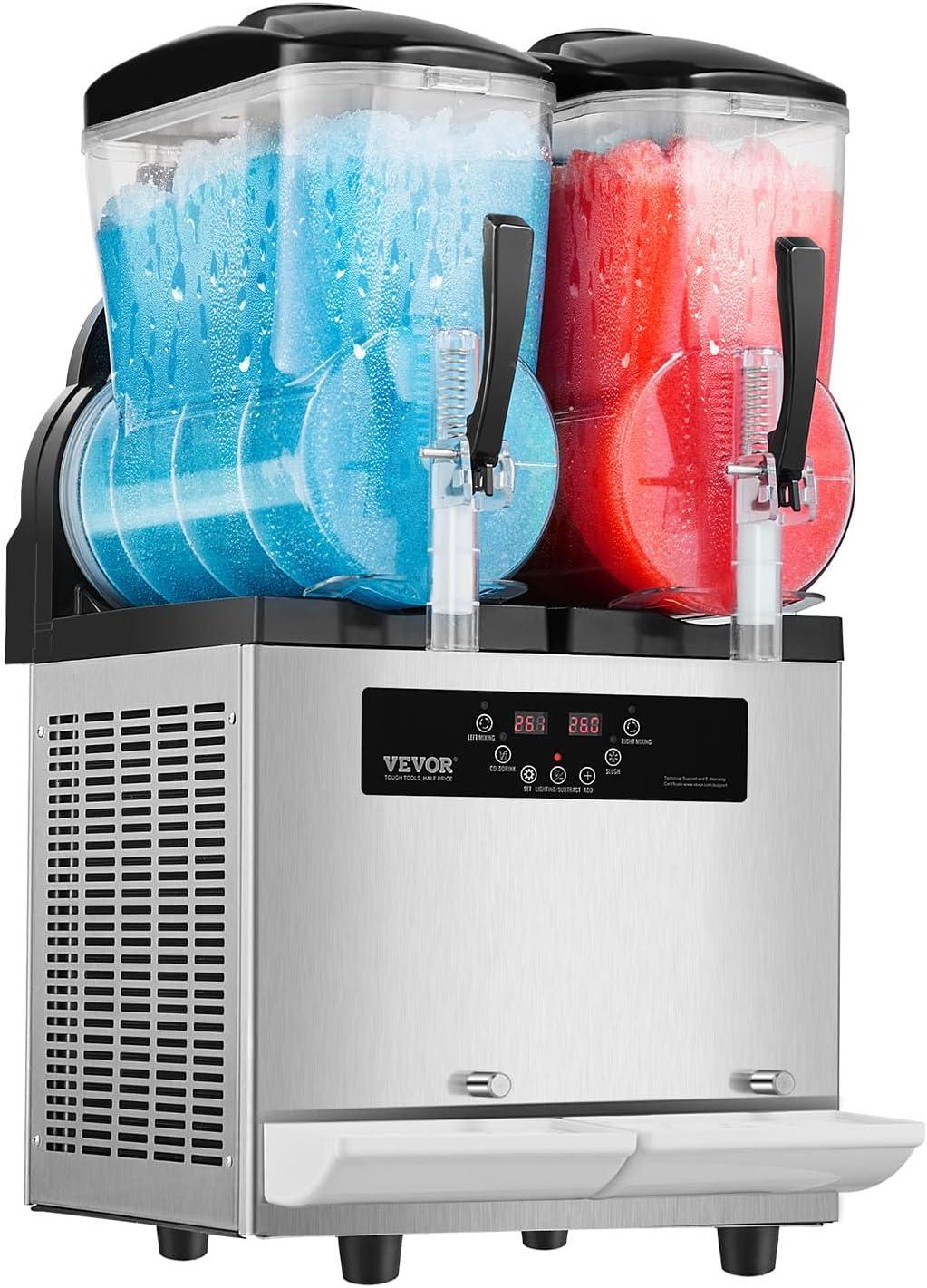image:imageVEVOR Commercial Slushy Machine 12Lx3 Triple Tank Frozen Drink Machine 144 Cups Stainless Steel Margarita Smoothie Frozen Drink Maker Slushie Maker for Home Party Restaurants Cafe Bars24L