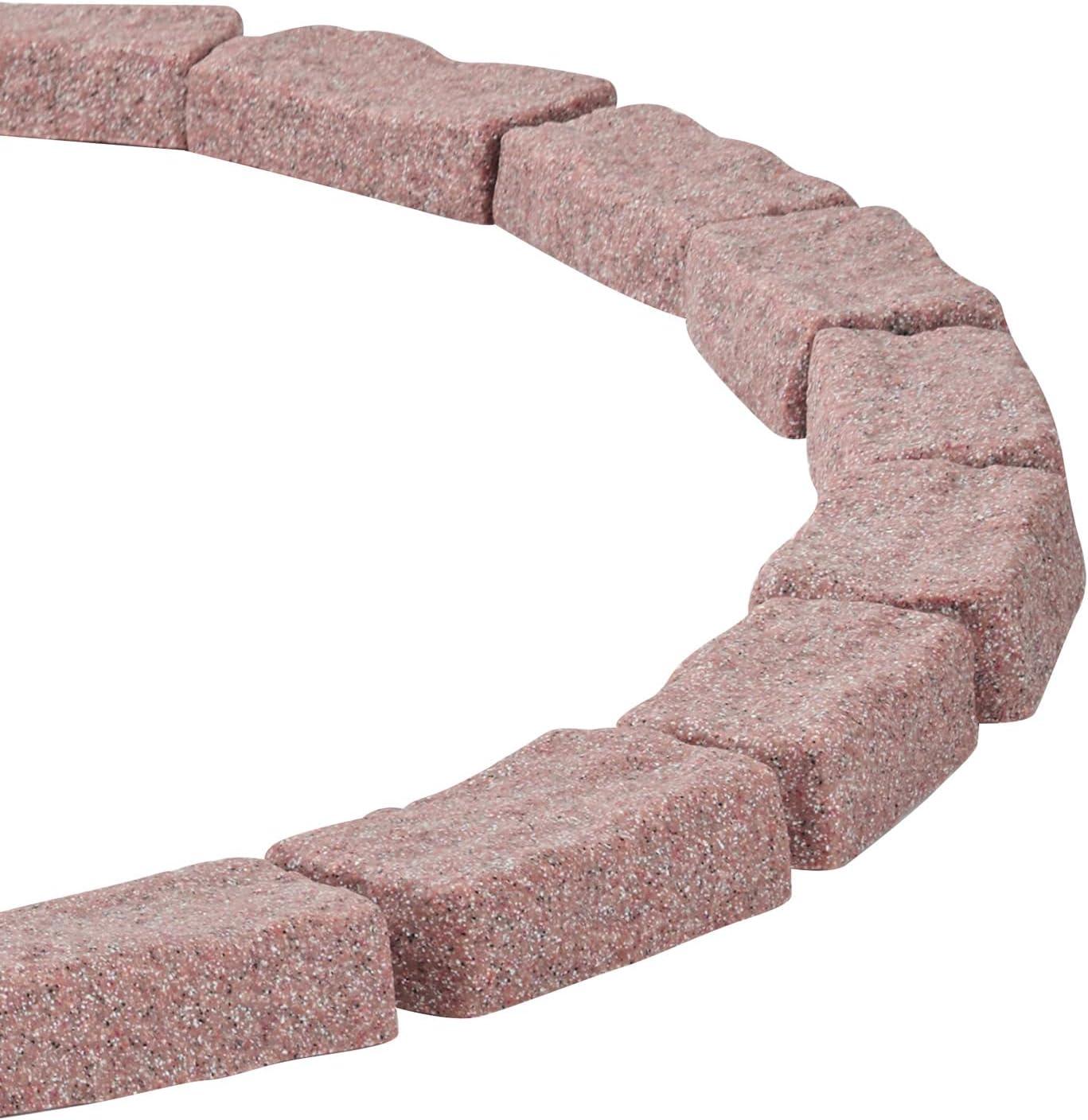 image:imageVEVOR Faux Stone Landscape Edging No Dig Garden Edging Border Flexible Blocks for Lawn Edging Flower Beds Driveway Yards with 12 Spikes 4 Pack 24 Bricks 16FT Kit 465 Lx 37 W x 22 H GreyBrown