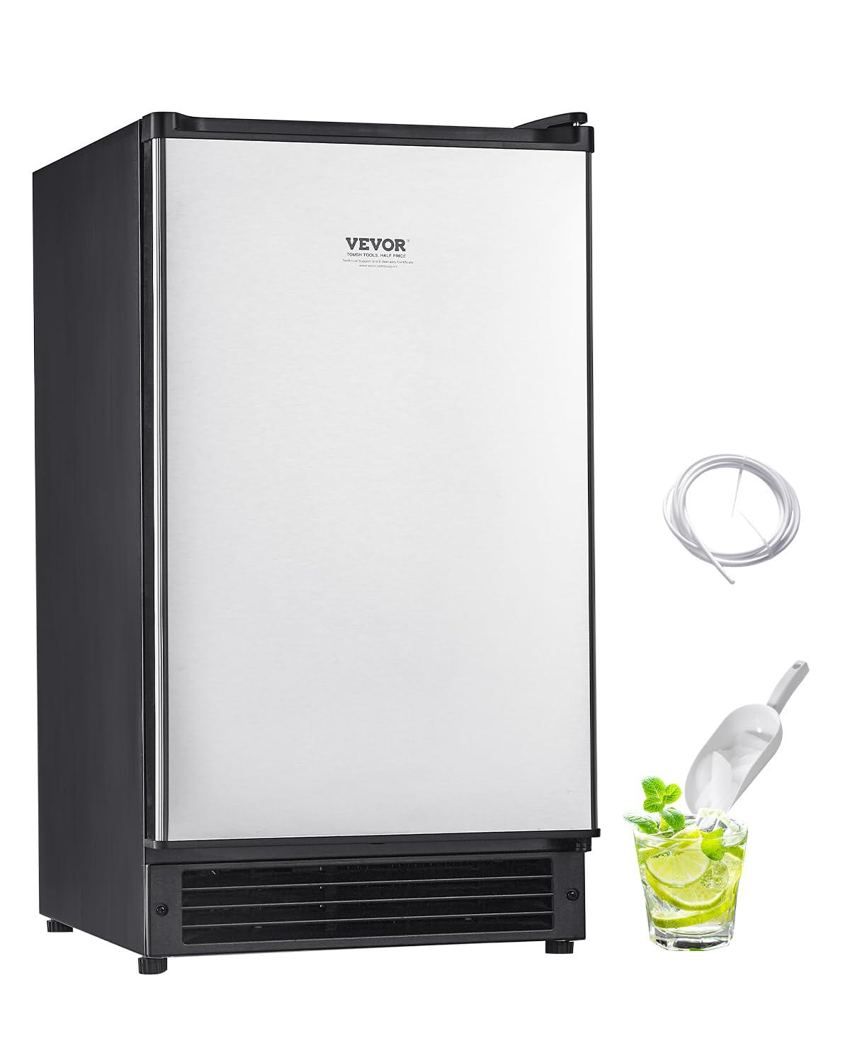 image:imageVEVOR Under Counter Ice Maker Machine Crescent Ice 25 LbsDay Stainless Steel Built in Ice Maker with Reversible Door 22Lbs Storage Ice Maker Machine for Commercial Home Kitchen No Drain RequiredCrescent Ice