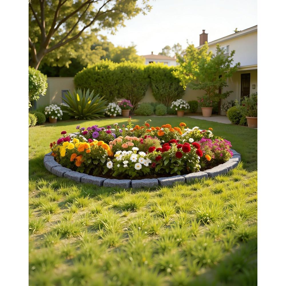 image:imageVEVOR Faux Stone Landscape Edging No Dig Garden Edging Border Flexible Blocks for Lawn Edging Flower Beds Driveway Yards with 12 Spikes 4 Pack 24 Bricks 16FT Kit 465 Lx 37 W x 22 H GreyGray
