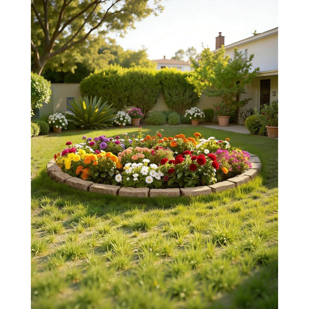 image:imageVEVOR Faux Stone Landscape Edging No Dig Garden Edging Border Flexible Blocks for Lawn Edging Flower Beds Driveway Yards with 12 Spikes 4 Pack 24 Bricks 16FT Kit 465 Lx 37 W x 22 H GreyBeige