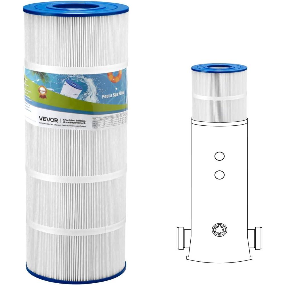 image:imageVEVOR PLFPCC80 Pool Filter Replaces Pentair CCP320 Pleatco PCC80PAK4 UltralA5 Unicel C7470 R173573 Filbur FC1976 178580 8170081 Clean and Clear Plus 320 L x OD20x 7 4 x 80 sqftBlue 120 SQFT