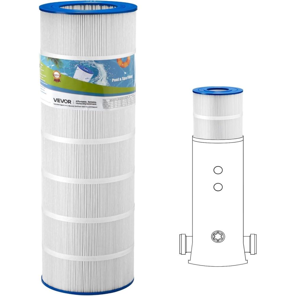 image:imageVEVOR PLFPCC80 Pool Filter Replaces Pentair CCP320 Pleatco PCC80PAK4 UltralA5 Unicel C7470 R173573 Filbur FC1976 178580 8170081 Clean and Clear Plus 320 L x OD20x 7 4 x 80 sqftBlue 150 SQFT