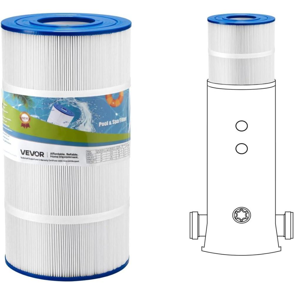 image:imageVEVOR PLFPCC80 Pool Filter Replaces Pentair CCP320 Pleatco PCC80PAK4 UltralA5 Unicel C7470 R173573 Filbur FC1976 178580 8170081 Clean and Clear Plus 320 L x OD20x 7 4 x 80 sqftBlue 90 SQFT