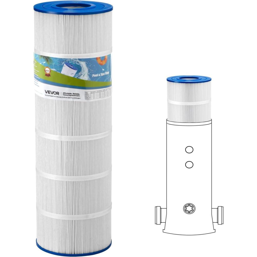 image:imageVEVOR PLFPCC80 Pool Filter Replaces Pentair CCP320 Pleatco PCC80PAK4 UltralA5 Unicel C7470 R173573 Filbur FC1976 178580 8170081 Clean and Clear Plus 320 L x OD20x 7 4 x 80 sqftBlue 175 SQFT