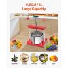 VEVOR 1.6 Gal/6L Fruit Wine Press, 2 Stainless Steel Barrels, Manual Juice Maker, Cider Apple Grape Tincture Honey Olive Oil Making Press with T-Handle for Outdoor Kitchen Home(0.8 Gallon)