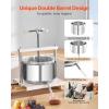 VEVOR 1.6 Gal/6L Fruit Wine Press, 2 Stainless Steel Barrels, Manual Juice Maker, Cider Apple Grape Tincture Honey Olive Oil Making Press with T-Handle for Outdoor Kitchen Home(3.17 Gallon)