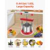 VEVOR 1.6 Gal/6L Fruit Wine Press, 2 Stainless Steel Barrels, Manual Juice Maker, Cider Apple Grape Tincture Honey Olive Oil Making Press with T-Handle for Outdoor Kitchen Home(0.44 Gallon)