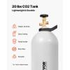 VEVOR CO2 Tank, 10 lbs New Aluminum Alloy Cylinder, CO2 Air Tank with Light Spray Coating, CGA320 Valve, Handle & Adjustable Pressure, DOT Approved Cylinder for Draft Beer Dispensing(20 lbs)