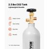 VEVOR CO2 Tank, 10 lbs New Aluminum Alloy Cylinder, CO2 Air Tank with Light Spray Coating, CGA320 Valve, Handle & Adjustable Pressure, DOT Approved Cylinder for Draft Beer Dispensing(2.5 lbs)