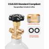 VEVOR CO2 Tank, 10 lbs New Aluminum Alloy Cylinder, CO2 Air Tank with Light Spray Coating, CGA320 Valve, Handle & Adjustable Pressure, DOT Approved Cylinder for Draft Beer Dispensing(2.5 lbs)