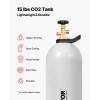 VEVOR CO2 Tank, 10 lbs New Aluminum Alloy Cylinder, CO2 Air Tank with Light Spray Coating, CGA320 Valve, Handle & Adjustable Pressure, DOT Approved Cylinder for Draft Beer Dispensing(15 lbs)