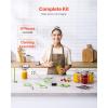 VEVOR Canning Supplies Starter Kit, 9 Pieces Stainless Steel Water Bath Canning Kit for Beginners, Canning Tools Set: Rack, Ladle, Measuring Spoon, Funnel, Tongs, Jar Lifter, Jar Wrench(9PCS+)