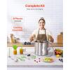 VEVOR Canning Supplies Starter Kit, 9 Pieces Stainless Steel Water Bath Canning Kit for Beginners, Canning Tools Set: Rack, Ladle, Measuring Spoon, Funnel, Tongs, Jar Lifter, Jar Wrench(21QT+8PCS)