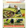VEVOR Faux Stone Landscape Edging, No Dig Garden Edging Border, Flexible Blocks for Lawn Edging, Flower Beds, Driveway, Yards with 12 Spikes, 4 Pack 24 Bricks 16FT Kit, 46.5″ Lx 3.7″ W x 2.2″ H, Grey(Beige)